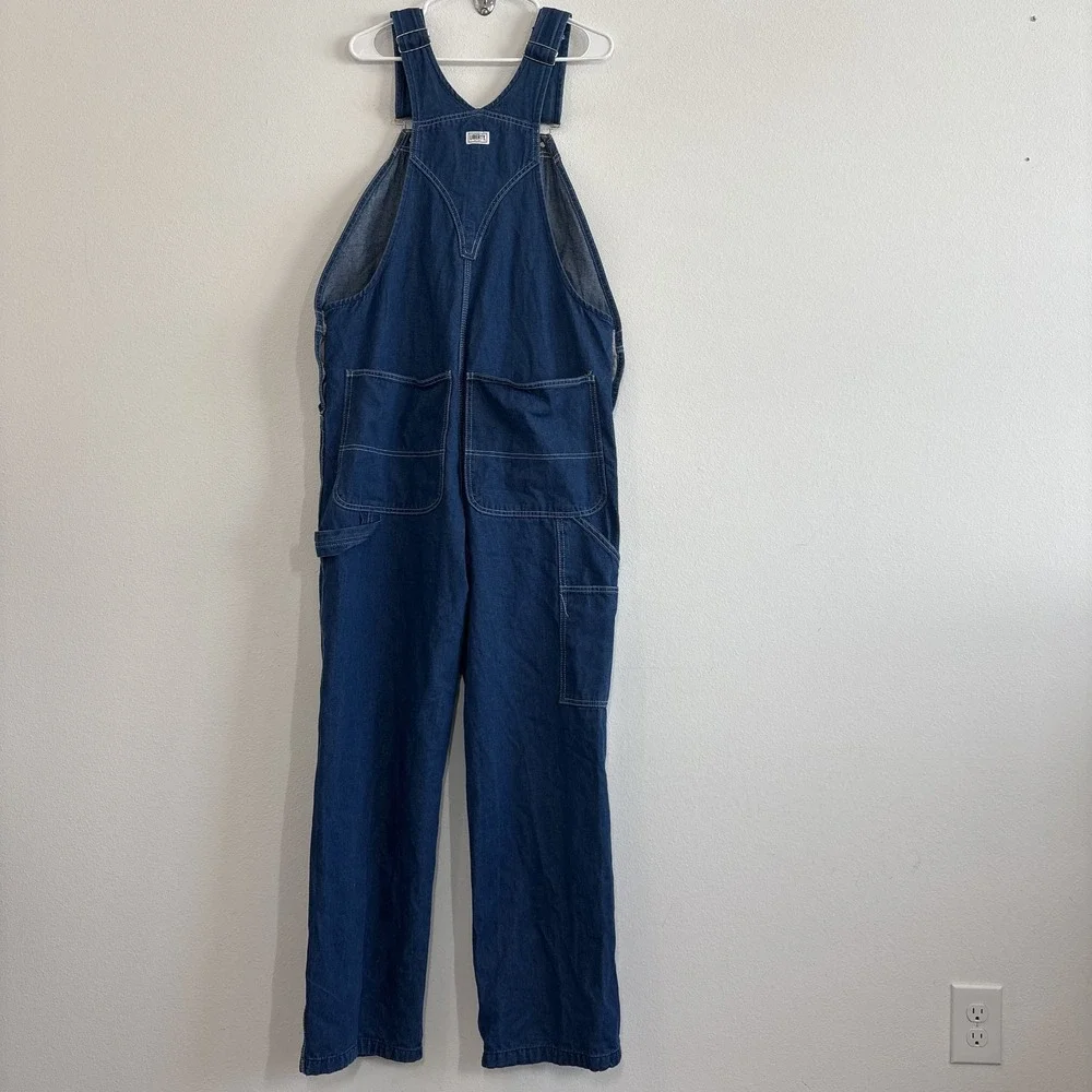 Liberty Bib Overalls Mens 36x32 Carpenter Farmer Work Blue Denim Adjustable